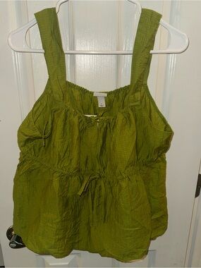 a new day Olive Green Drawstring Tank Top